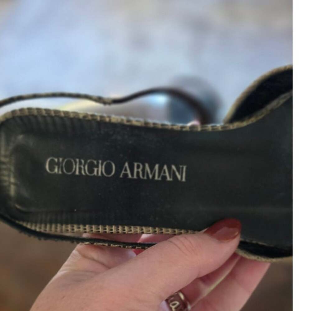 Vintage Giorgio Armani Animal Print Calf Hair Mules Heels